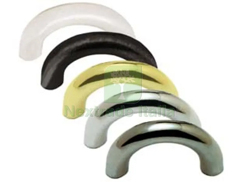 10PZ Maniglie per Mobili AD Archetto Fisse in Zama - interfori mm.32 colore bianco lucido — Maniglie e pomelli — rif. FERX.FER211246