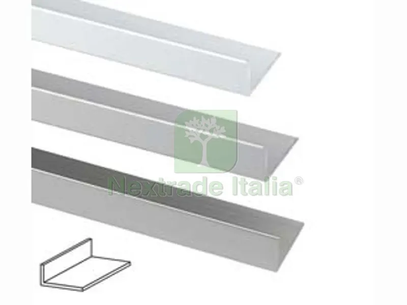 5PZ PROFILO ANGOLI DIVERSI IN ALLUMINIO - mm.15x10 mt.2 argento — Isolanti e reti — rif. FERX.FER211932