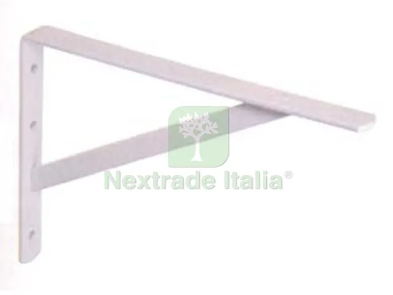 10PZ Mensola Pesante Verniciata Bianca con Saetta - mm.500x30x310h. spessore mm.5 — Arredo — rif. FERX.FER212830