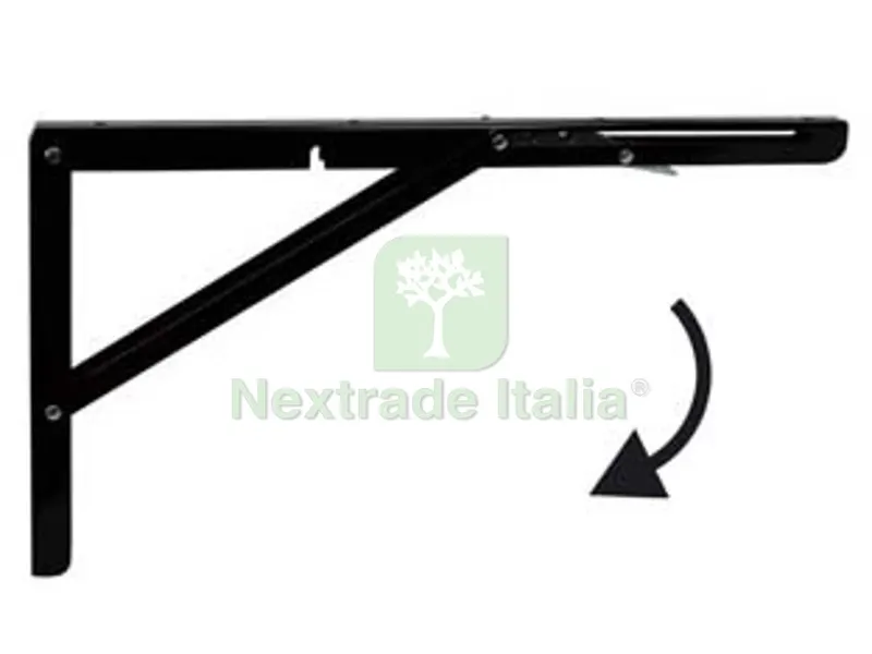 2PZ Mensole Robuste Pieghevoli Nere - mm.400x270h. colore nero — Arredo — rif. FERX.FER213059 2PZ Mensole Robuste Pieghevoli Nere - mm.400x270h. colore nero — Arredo — rif. FERX.FER213059