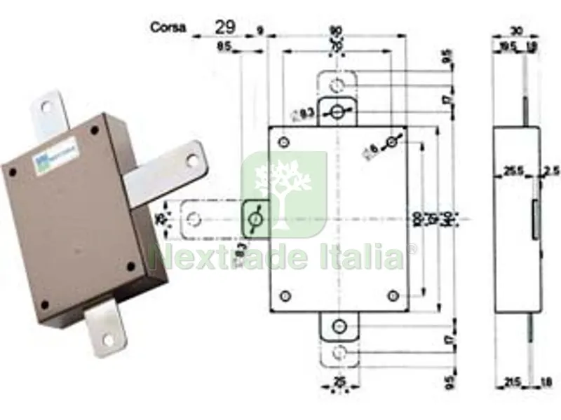Deviatore Applicare per Serrature Quintuplici Serie 38 96145 - per serie 38 (96145) — Serrature e cilindri — rif. FERX.FER213493 Deviatore Applicare per Serrature Quintuplici Serie 38 96145 - per serie 38 (96145) — Serrature e cilindri — rif. FERX.FER213493