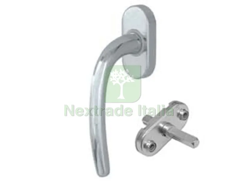 2PZ Martellina DK Vega in Zama Finitura Ottone Cromo Satinato - movimento quadro mm.7 — Maniglie e pomelli — rif. FERX.FER214483
