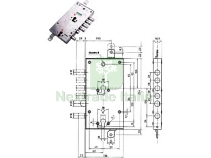 Serratura Triplice Applicare Multifunzione Scrocco Cilindro EUR. Blindate 85595 - MM.63 SX (85595S) — Serrature e cilindri — rif. FERX.FER214643 Serratura Triplice Applicare Multifunzione Scrocco Cilindro EUR. Blindate 85595 - MM.63 SX (85595S) — Serrature e cilindri — rif. FERX.FER214643