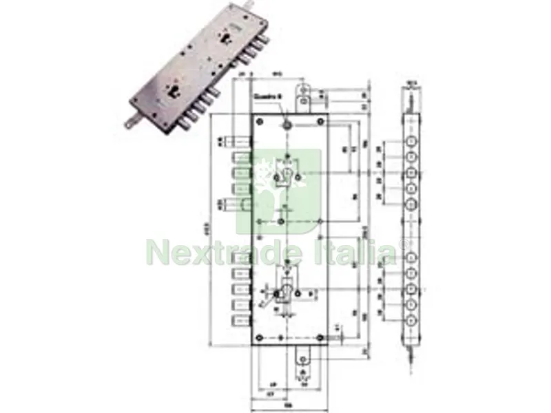 Serratura Triplice Applicare Multifunzione Scrocco Cilindro EUR. Blindate 85574 - MM.63 SX (85574S) — Serrature e cilindri — rif. FERX.FER214681
