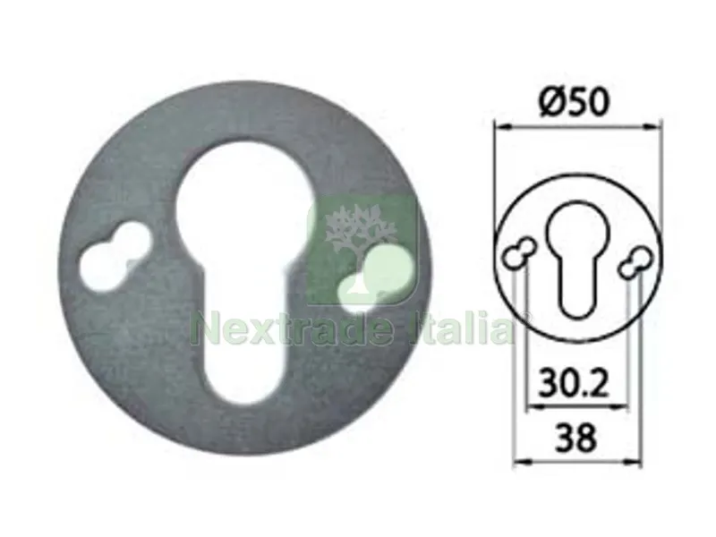 20PZ Distanziale per Defender - ? mm.50 - spessore mm.2 — Serrature e cilindri — rif. FERX.FER214742
