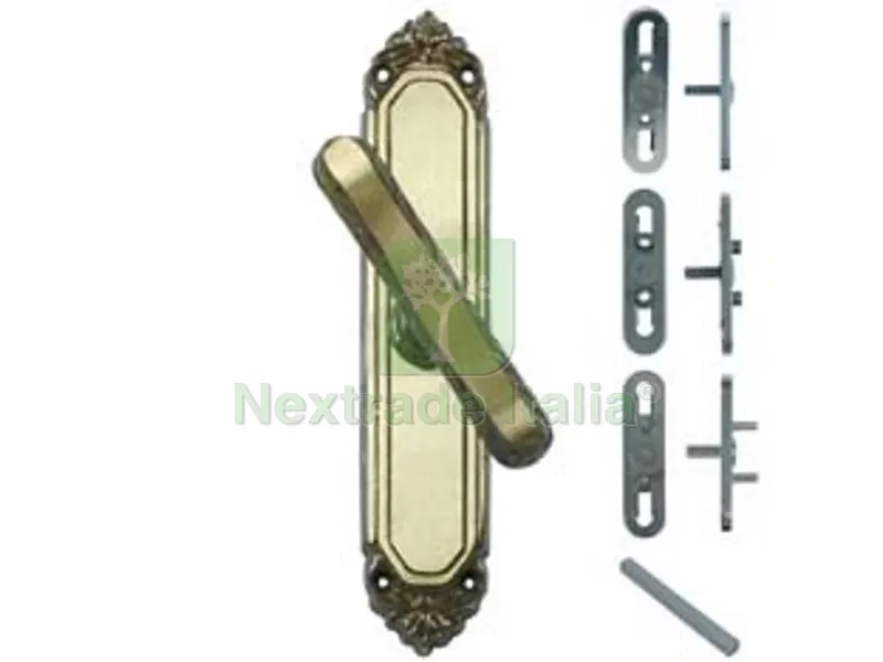 2PZ CREMONESE E MARTELLINA LAVINIA IN OTTONE FUME' - movimento gratz con perni — Maniglie e pomelli — rif. FERX.FER351904