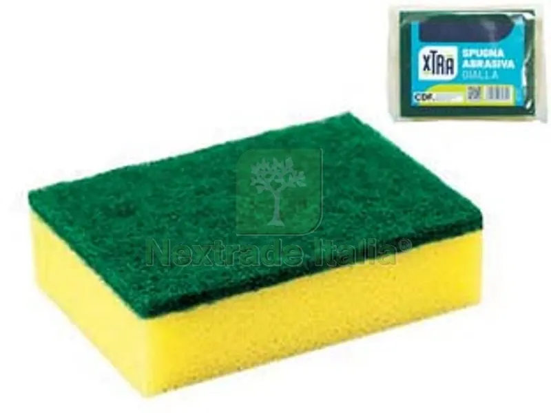 25PZ Spugna Abrasiva Gialla Doppia con Fibra Verde - cm.9x6x3h. — Casalinghi e organizzazione — rif. FERX.FER216869 25PZ Spugna Abrasiva Gialla Doppia con Fibra Verde - cm.9x6x3h. — Casalinghi e organizzazione — rif. FERX.FER216869