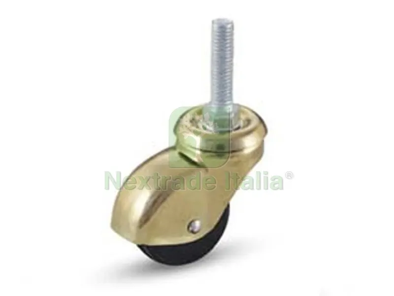 4PZ Ruote a Cuffia in Gomma con Perno "210B" - ? mm.35x18 perno ? mm.8x30 mm.50h. port. Kg.15 — Ferramenta per legno e mobili — rif. FERX.FER218474