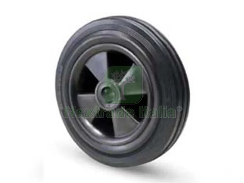 RUOTE INDUSTRIALI SEMPLICI FLANGIA TERMOPLASTICA IN GOMMA "112B" - ? mm.80x30 - foro ? mm.12 port. Kg.50 — Ferramenta per legno e mobili — rif. FERX.FER219013
