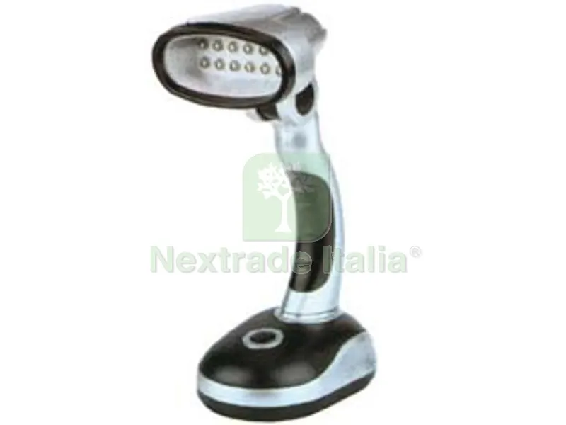lampada portatile officina e camping 12 led - mm.78x110x210h. — Illuminazione — rif. FERX.FER219402