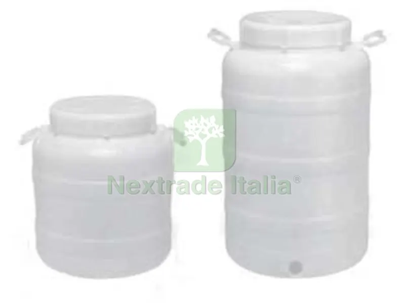 FUSTO A BOCCA LARGHISSIMA IN POLIETILENE PER ALIMENTI SENZA RUBINETTO - lt.25 - bocca ? cm.14 - misure ? cm.27x53.5h. — Teli e film di protezione — rif. FERX.FER268097 FUSTO A BOCCA LARGHISSIMA IN POLIETILENE PER ALIMENTI SENZA RUBINETTO - lt.25 - bocca ? cm.14 - misure ? cm.27x53.5h. — Teli e film di protezione — rif. FERX.FER268097