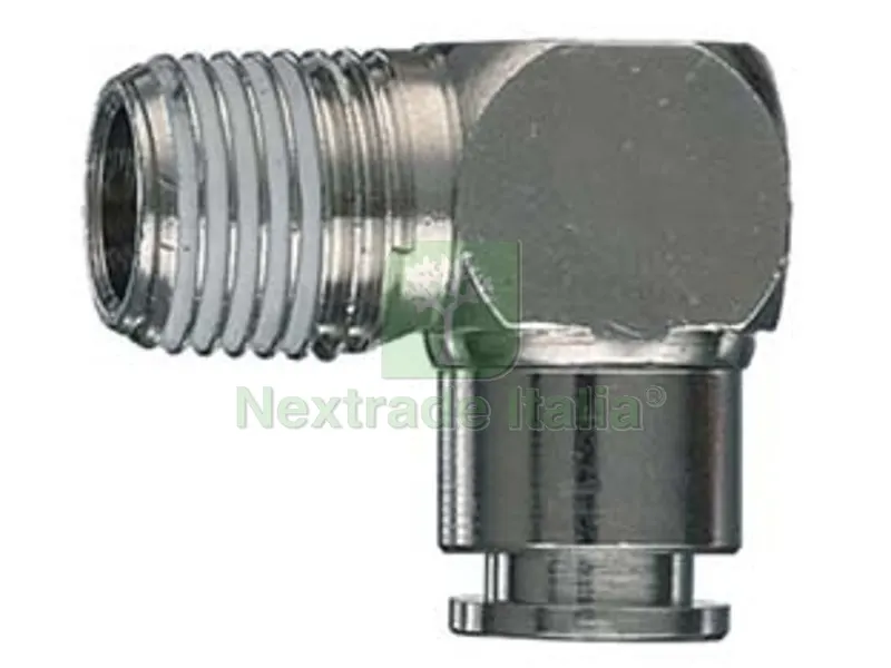 5PZ RACCORDO "L" CON INNESTO AUTOMATICO E FILETTATO MASCHIO CONICO - attacco conico 1/4"M ? mm.8 art.50/C4 — Tubi e raccordi — rif. FERX.FER221740 5PZ RACCORDO "L" CON INNESTO AUTOMATICO E FILETTATO MASCHIO CONICO - attacco conico 1/4"M ? mm.8 art.50/C4 — Tubi e raccordi — rif. FERX.FER221740