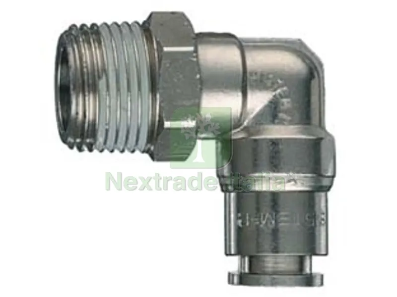 5PZ RACCORDO "L" GIREVOLE INNESTO AUTOMATICO E FILETTATO MASCHIO CONICO - attacco conico 1/4"M ? mm.10 art.50/CG — Tubi e raccordi — rif. FERX.FER221771 5PZ RACCORDO "L" GIREVOLE INNESTO AUTOMATICO E FILETTATO MASCHIO CONICO - attacco conico 1/4"M ? mm.10 art.50/CG — Tubi e raccordi — rif. FERX.FER221771