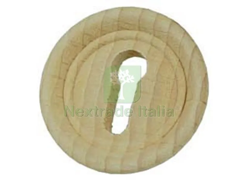 10PZ Bocchette per Mobili Legno Faggio Grezzo da Incasso - ? mm.34 con incasso ? mm.27 — Ferramenta per legno e mobili — rif. FERX.FER222259