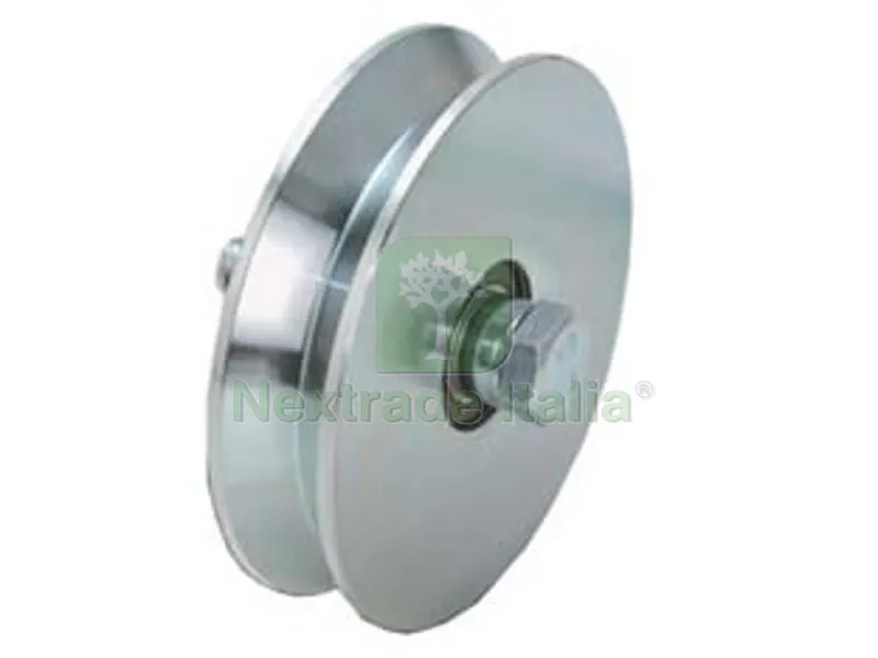 Ruota Cancelli Gola V con 2 Cuscinetti a Sfera ART.407 - ? mm.100x28 - portata Kg.410 - gola V 92? — Accessori bagno — rif. FERX.FER224222