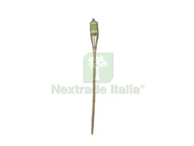 10PZ Torcia in Bambu' con Puntale - cm.90h. con serbatoio ø cm.10x5,5h. — Illuminazione — rif. FERX.FER224628