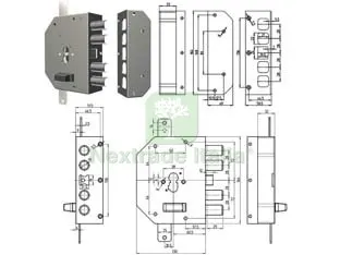 Serratura Triplice da Applicare con Scrocco Profilo Europeo 2250PE DX (2250PEN-01N) — Serrature e cilindri — rif. FERX.FER225410