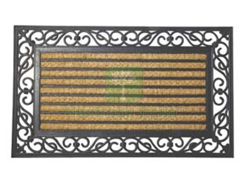 Zerbino Steel Gomma e Cocco Intarsiato Natural - cm.45x75 — Casalinghi e organizzazione — rif. FERX.FER227568 Zerbino Steel Gomma e Cocco Intarsiato Natural - cm.45x75 — Casalinghi e organizzazione — rif. FERX.FER227568
