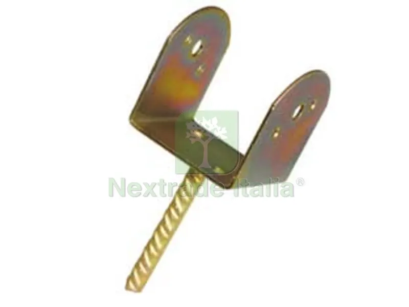 2PZ Staffa a Pavimento con Perno per Trave - mm.90x90x90h. - perno ø mm.14x140h. — Ferramenta per legno e mobili — rif. FERX.FER230117
