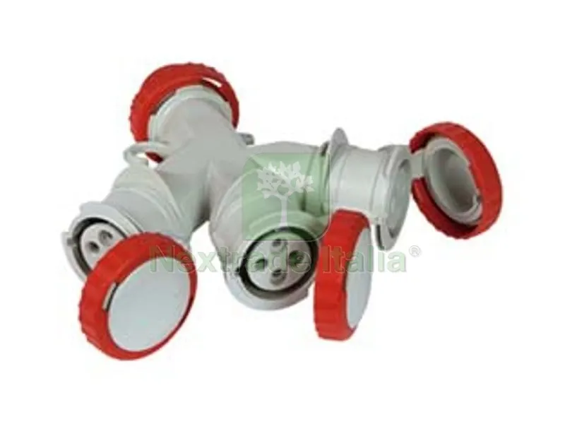 ADATTATORE INDUSTRIALE 380V CON SPINA E 3 PRESE CEE 309 IP67 - 16A colore rosso 73140 — Interruttori e prese — rif. FERX.FER232593 ADATTATORE INDUSTRIALE 380V CON SPINA E 3 PRESE CEE 309 IP67 - 16A colore rosso 73140 — Interruttori e prese — rif. FERX.FER232593
