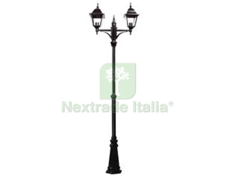 Lampione 2 Luci su Palo Modello NEW York - 2x100w IP44 cm.230h. colore nero — Illuminazione — rif. FERX.FER234351 Lampione 2 Luci su Palo Modello NEW York - 2x100w IP44 cm.230h. colore nero — Illuminazione — rif. FERX.FER234351