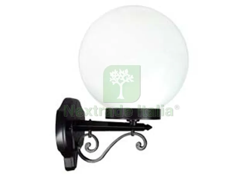 Lanterna con Braccio Inferiore Lavorato Modello Sfera - 100w IP44 mm.290x383h. colore nero — Illuminazione — rif. FERX.FER234436 Lanterna con Braccio Inferiore Lavorato Modello Sfera - 100w IP44 mm.290x383h. colore nero — Illuminazione — rif. FERX.FER234436