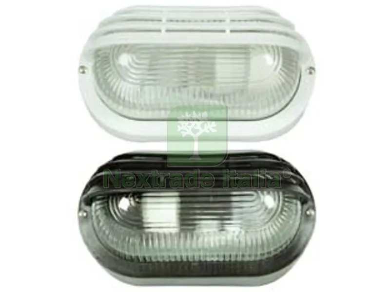 2PZ PLAFONIERA A PALPEBRA TRAFORATA - max 40w IP44 - mm.200x115x100h. colore bianco — Illuminazione — rif. FERX.FER234573