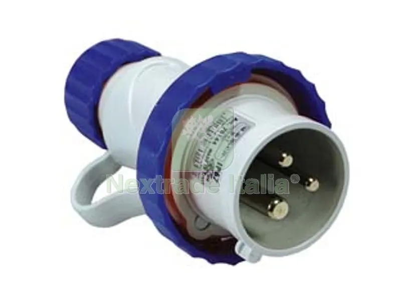 SPINA INDUSTRIALE VOLANTE ARGO BLU 2P+T CEE 309 IP67 - 16A colore blu 70140 — Interruttori e prese — rif. FERX.FER236287 SPINA INDUSTRIALE VOLANTE ARGO BLU 2P+T CEE 309 IP67 - 16A colore blu 70140 — Interruttori e prese — rif. FERX.FER236287