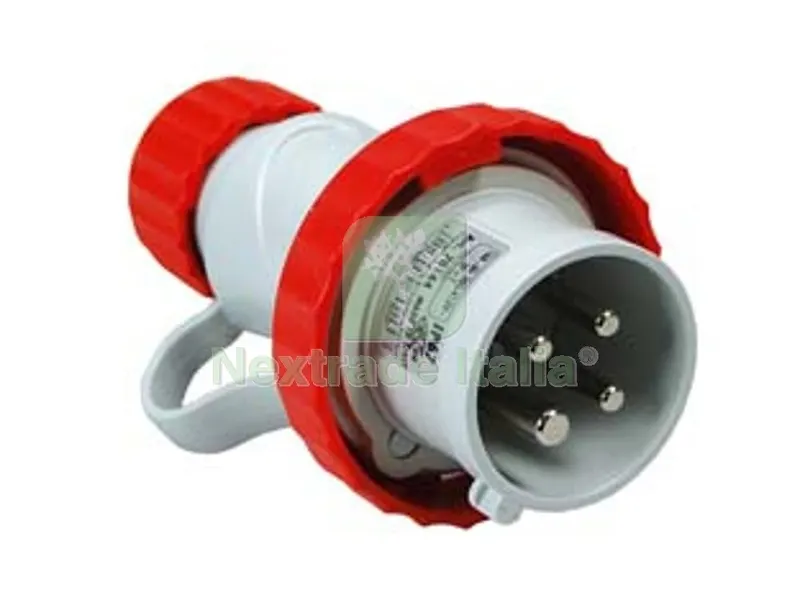 2PZ Spina Industriale Volante Argo Rossa 3P+T CEE IP67 - 16A colore rosso 70144 — Interruttori e prese — rif. FERX.FER236294