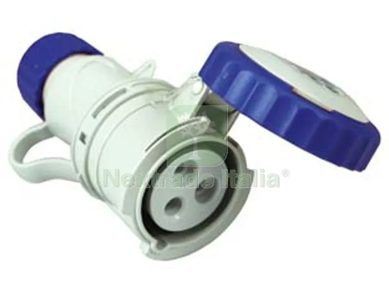 Presa Industriale Volante Argo Blu 2P+T CEE 309 IP67 - 16A colore blu 71140 — Interruttori e prese — rif. FERX.FER236300