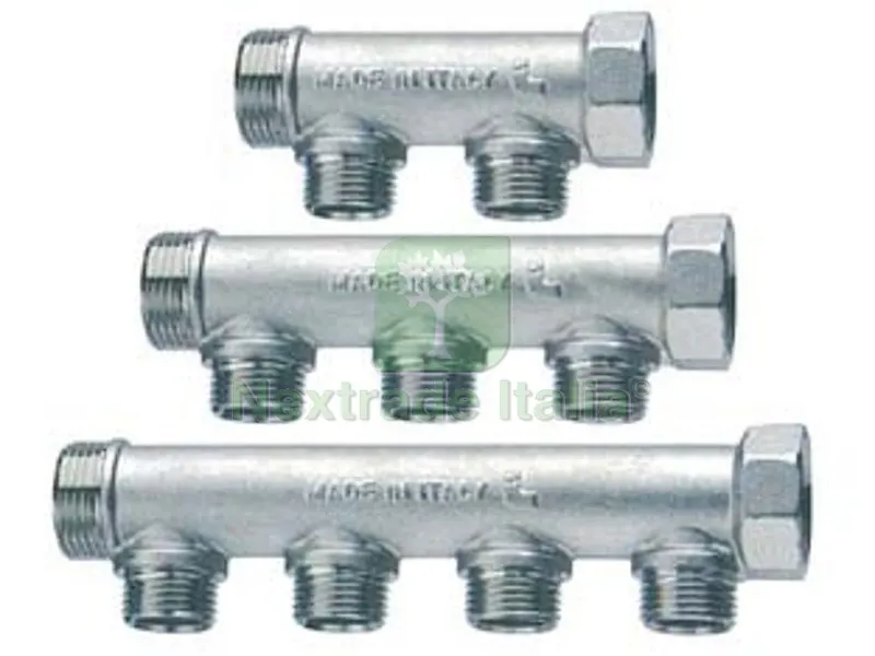 collettore di distribuzione nibile 3/4" 2 derivazioni m art.455 - mf 3/4" - 2 derivazioni m 1/2" — Tubi e raccordi — rif. FERX.FER237734