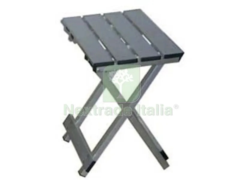 Sgabello Rettangolare Alluminio Camping - cm.30x25x40h. pieghevole — Arredo — rif. FERX.FER238267