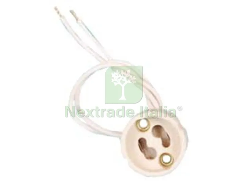 10PZ Portalampada in Steatite per Lampade Alogene 230V colore bianco — Illuminazione — rif. FERX.FER239615