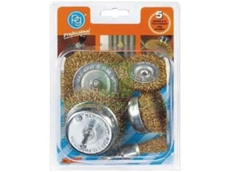 KIT SPAZZOLE IN FILO DI ACCIAIO OTTONATO PER TRAPANO - PG 497.02 — Fili, cavetti e catene metalliche — rif. FERX.FER240963 KIT SPAZZOLE IN FILO DI ACCIAIO OTTONATO PER TRAPANO - PG 497.02 — Fili, cavetti e catene metalliche — rif. FERX.FER240963