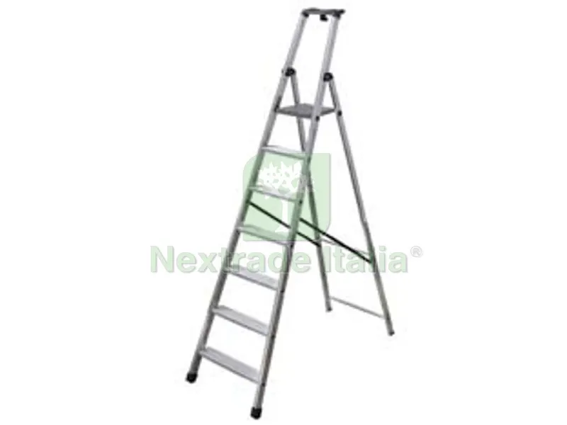 Scala in Alluminio Quadra EN131 - 10 gradini cm.65x14x288h (228h pedana) kg.12,0 — Scale e sgabelli — rif. FERX.FER243148 Scala in Alluminio Quadra EN131 - 10 gradini cm.65x14x288h (228h pedana) kg.12,0 — Scale e sgabelli — rif. FERX.FER243148
