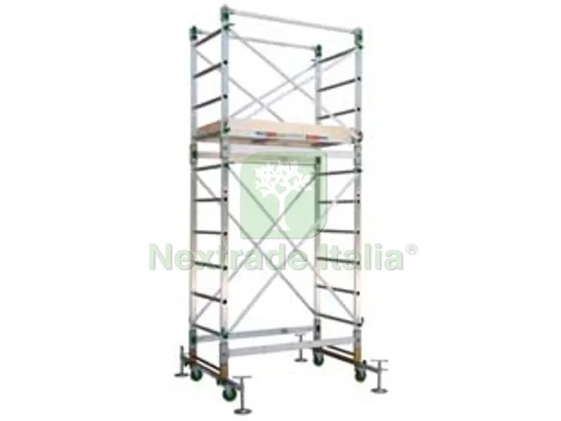 Trabattello in Alluminio "alumito" - cm.86x160x340h., piano lavoro cm.240h., Kg.77 — Scale e ponteggi — rif. FERX.FER243292 Trabattello in Alluminio "alumito" - cm.86x160x340h., piano lavoro cm.240h., Kg.77 — Scale e ponteggi — rif. FERX.FER243292