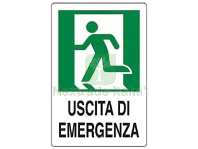 10PZ Cartello " Uscita di Emergenza a Sinistra" - cm.20x30h. — Casalinghi e organizzazione — rif. FERX.FER243674