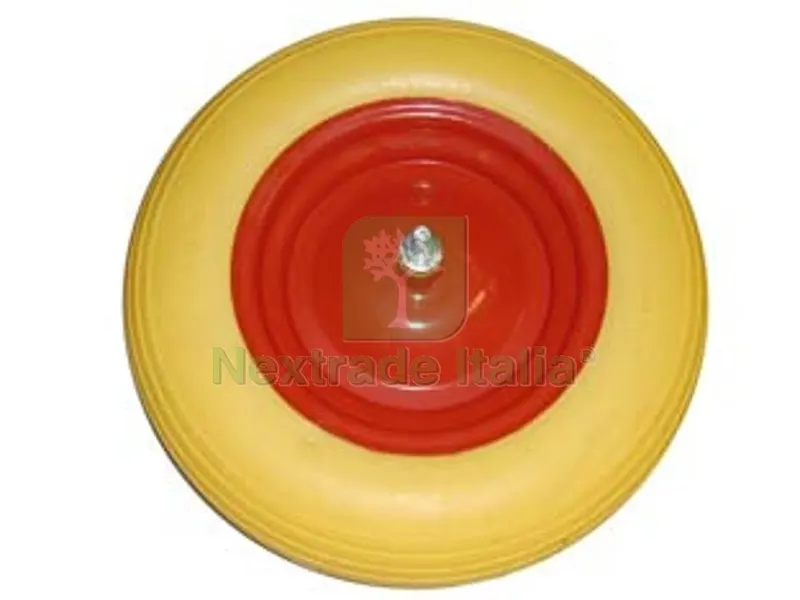 Ruota per Carriola PU Piena Perno MM.12X260 - perno mm.12x260, interasse mm.190 — Attrezzi da giardino — rif. FERX.FER244787 Ruota per Carriola PU Piena Perno MM.12X260 - perno mm.12x260, interasse mm.190 — Attrezzi da giardino — rif. FERX.FER244787