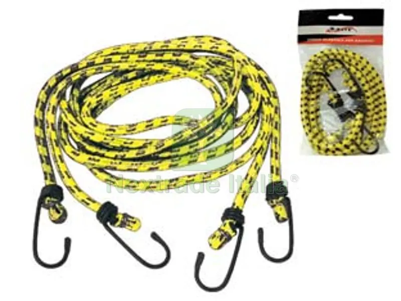 10BLISTER Corda Elastica Allacciabagagli Ganci in Metallo Rivestiti Plastica - ? mm.8 x cm.80 — Tempo libero outdoor — rif. FERX.FER245081