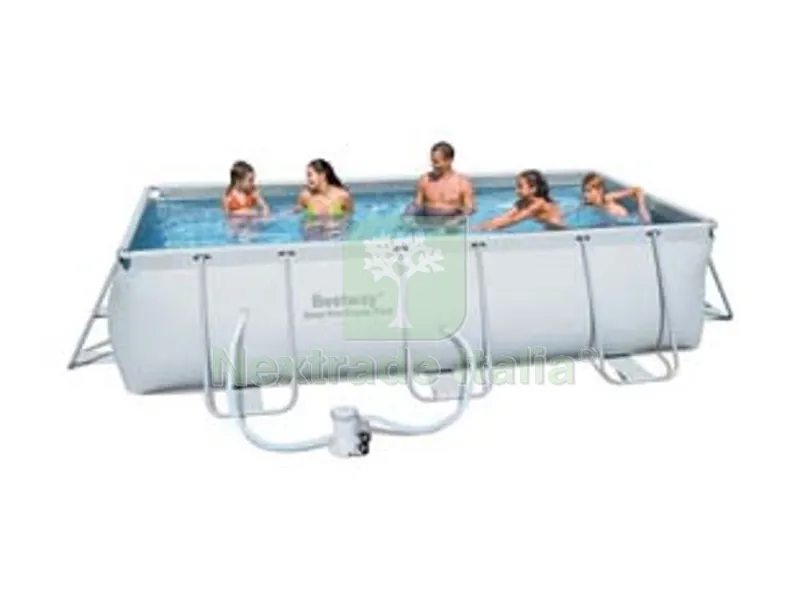 piscina power steel rettangolare con telaio portante cm.404x201x100h. - kg.61,3 - lt.6.478 - filtro cartuccia(art.56441) — Tempo libero outdoor — rif. FERX.FER245593 piscina power steel rettangolare con telaio portante cm.404x201x100h. - kg.61,3 - lt.6.478 - filtro cartuccia(art.56441) — Tempo libero outdoor — rif. FERX.FER245593