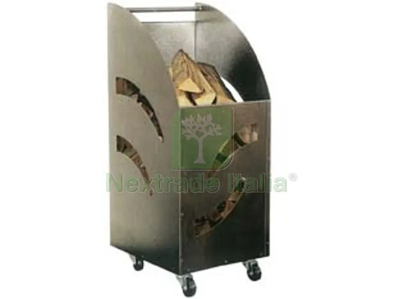 Portalegna in Acciaio con Ruote Smontabili - cm.32x42x80h. (601) — Tempo libero outdoor — rif. FERX.FER245784