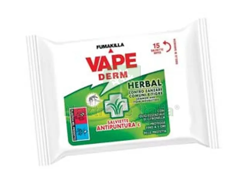 12PZ Salviette Profumate Antipuntura "derm Herbal" - in flowpack pz.15 — Protezione piante e sementi — rif. FERX.FER246132
