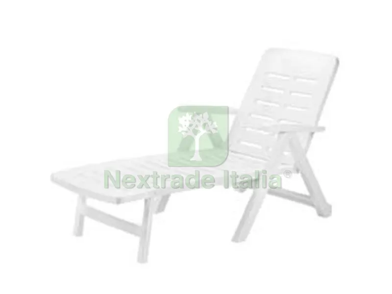 lettino da giardino "smeraldo" bianco - cm.72x189x96h. - peso kg.10,4 — Lettini e arredo piscina — rif. FERX.FER246859