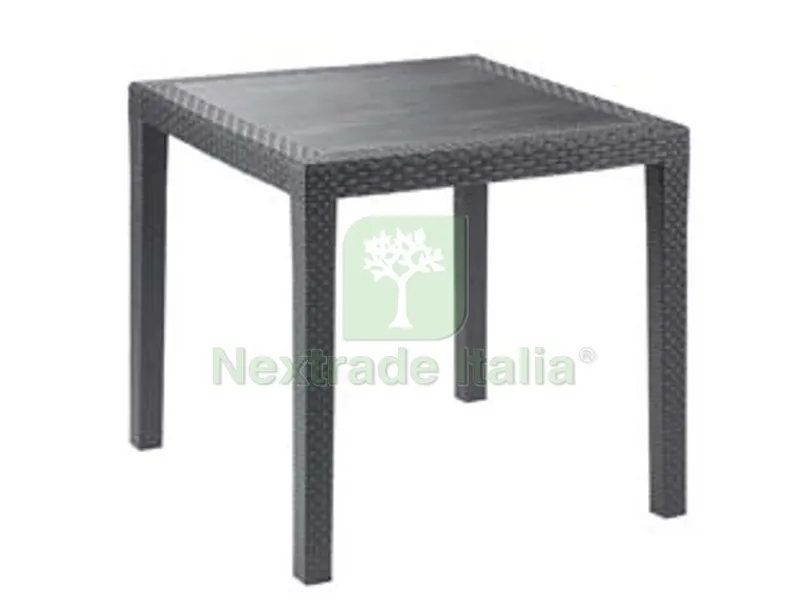 Tavolo in PE Rattan "king" Antracite CM.79X72H. - cm.79x79x72h. - peso kg.6,2 — Casalinghi e organizzazione — rif. FERX.FER246965
