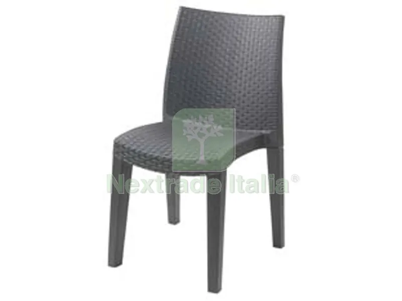 Sedia in PE Rattan "lady" Antracite - cm.55x48x86h. - peso kg.5 — Arredo — rif. FERX.FER246972