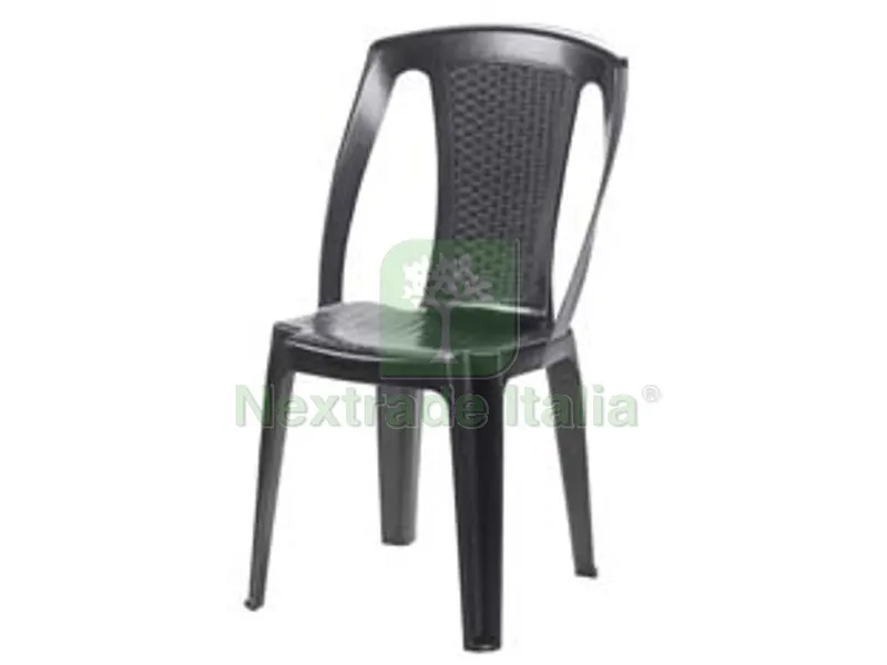 Sedia in PE Rattan "procida" Antracite - cm.46x53x86h. - peso kg.2,9 — Arredo — rif. FERX.FER246989