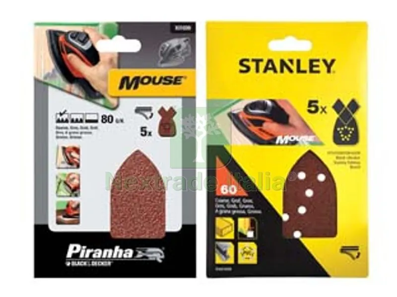 5BLISTER set 5 fogli abrasivi con per mouse - grana 180 (sta31014) — Abrasivi e mole — rif. FERX.FER247788