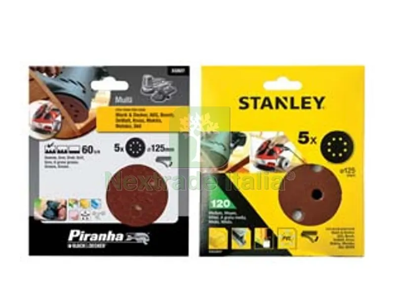 5BLISTER set 5 dischi abrasivi con per rotorbitali ? mm.125 - grana 60 (32027-xj) — Abrasivi e mole — rif. FERX.FER247801