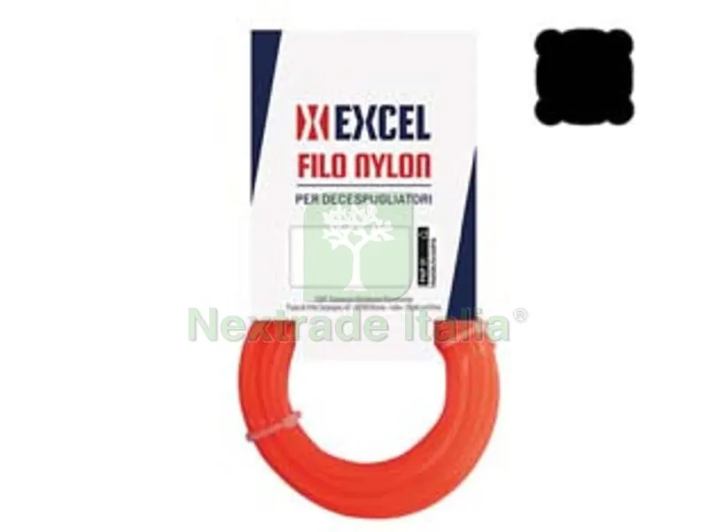 FILO PER DECESPUGLIATORE IN NYLON QUADRO ARANCIO - mm.4 in matassa mt.100 — Ricambi e accessori macchine da giardino — rif. FERX.FER247306