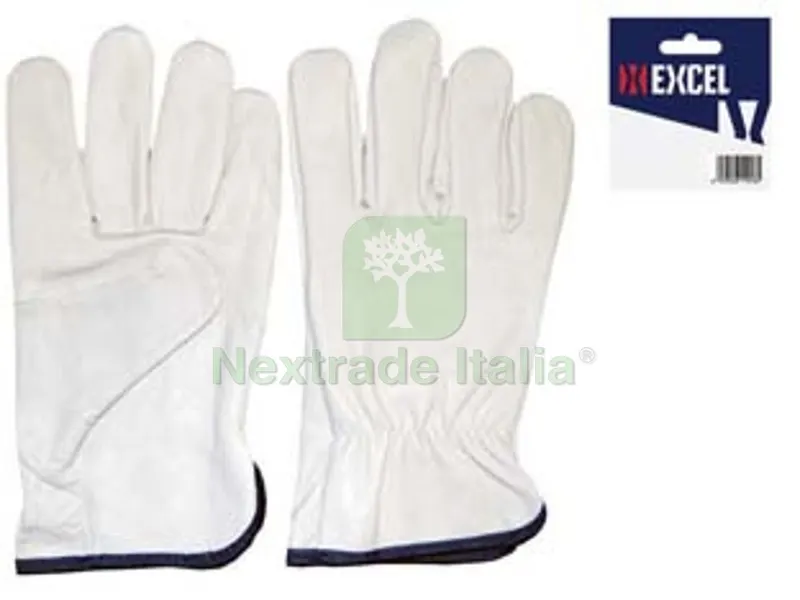 12BLISTER GUANTI DA LAVORO IN PELLE BOVINA BIANCO tg.10 guanto con elastico stringipolso interno orlato impieghi: industria meccanica, impiantistica, manutenzione in genere con cavaliere — Guanti da lavoro — rif. FERX.FER250016 12BLISTER GUANTI DA LAVORO IN PELLE BOVINA BIANCO tg.10 guanto con elastico stringipolso interno orlato impieghi: industria meccanica, impiantistica, manutenzione in genere con cavaliere — Guanti da lavoro — rif. FERX.FER250016